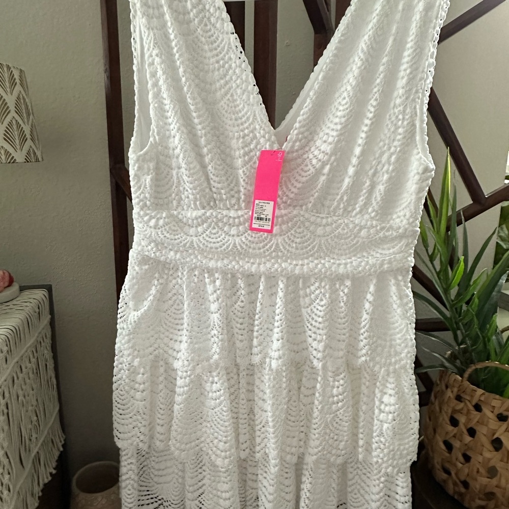Lilly Pulitzer Faye v-neck lace ruffle dress